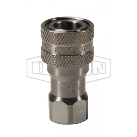 Dixon DQC K Interchange Female Coupler, 1/4-18 Nominal, Female NPTF, 316 SSss Steel 2KF2-SS